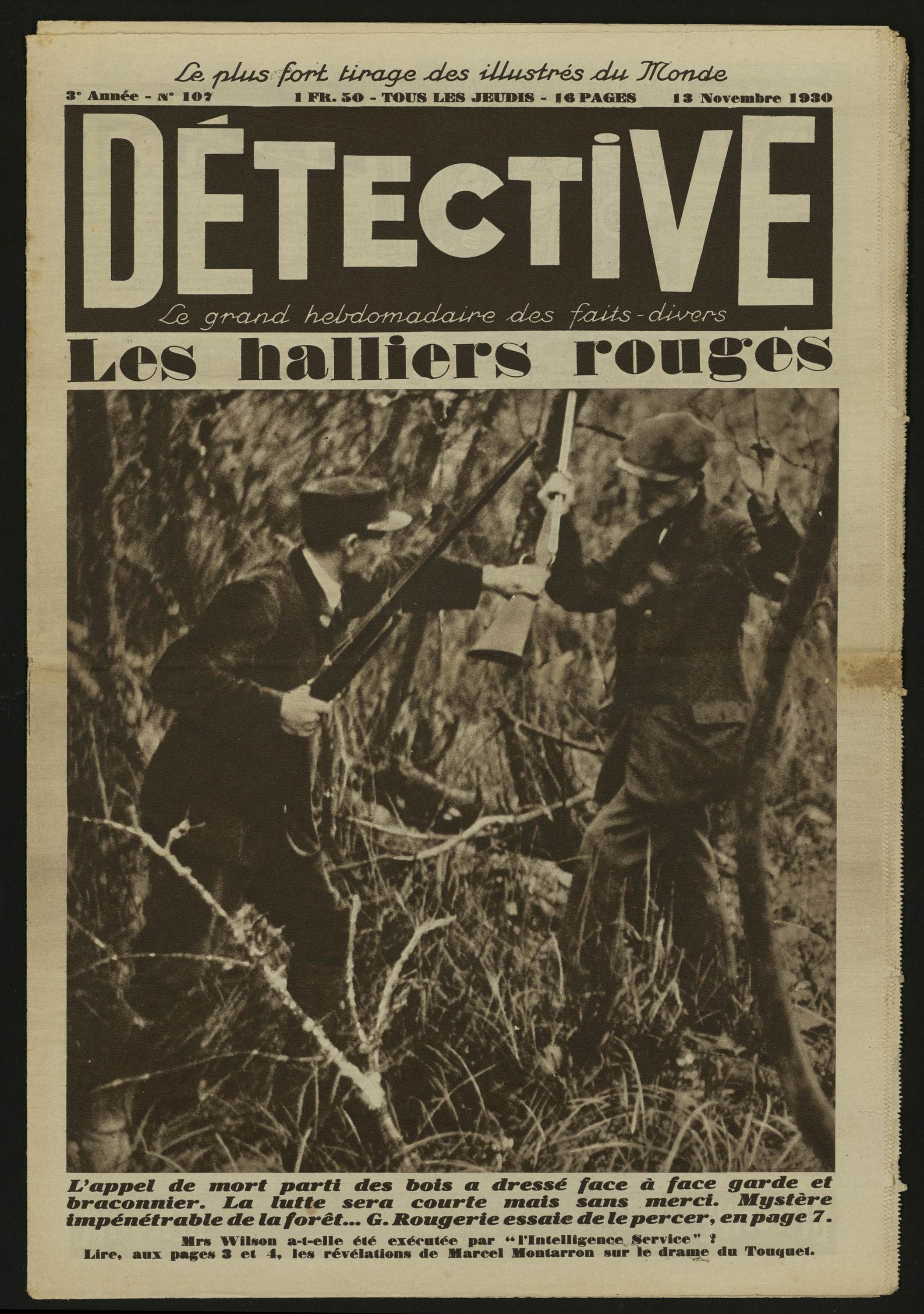 Criminocorpus Détective Les Halliers Rouges Volume 107 1930