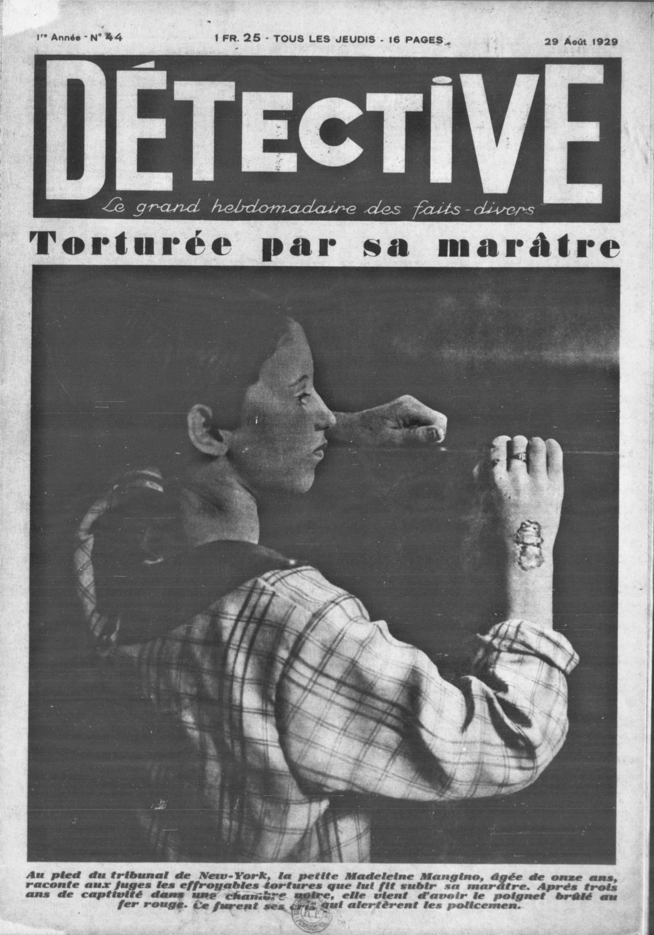Criminocorpus Détective Torturée Pas Sa Marâtre Volume 44 1929