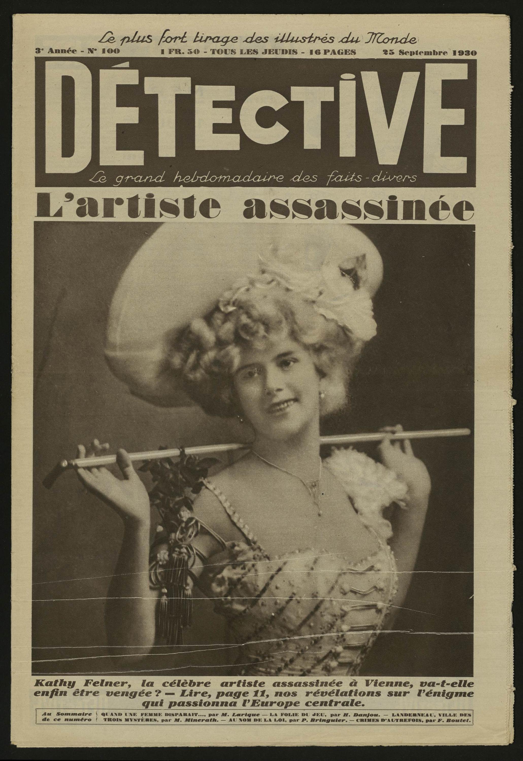 Criminocorpus Détective L Artiste Inée Volume 100 1930