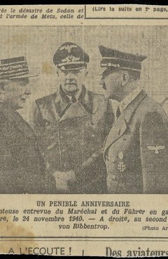 Photographie de Pétain et du Führer [article de presse]