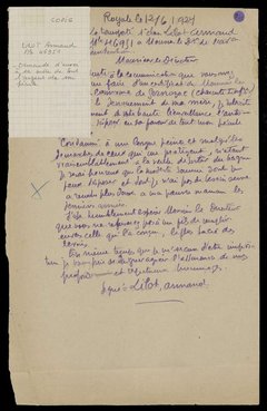 Lettre du transporté Armand Lilot au Directeur de l’administration pénitentiaire, 1927 [?]