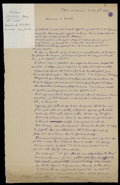 Lettre d’un ancien bagnard au directeur de l’administration pénitentiaire, [...] 29 novembre 1928