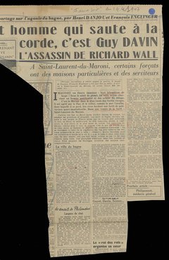 « Le 1er reportage sur l’agonie du bagne [...], c’est Guy Davin l’assassin de Richard Wall »