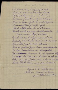 Maurice le Grava, « Poésie sur la “Cavale” », Cayenne, 3 février 1932