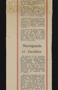 « L’influence de la franc-maçonnerie » [article de presse]