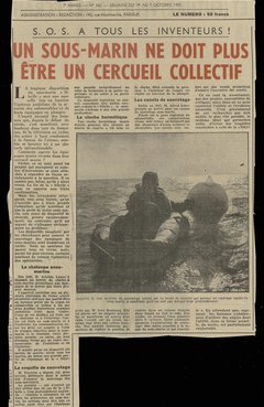 « S.O.S. à tous les inventeurs ! Un sous-marin ne doit plus être un cercueil collectif » 1952