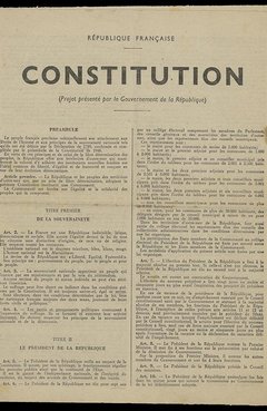 République française, « Projet de Constitution présenté par le gouvernement », 1958