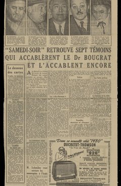 « “Samedi-Soir” retrouve sept témoins qui accablèrent le Dr Bougrat et l’accablent encore », 1949