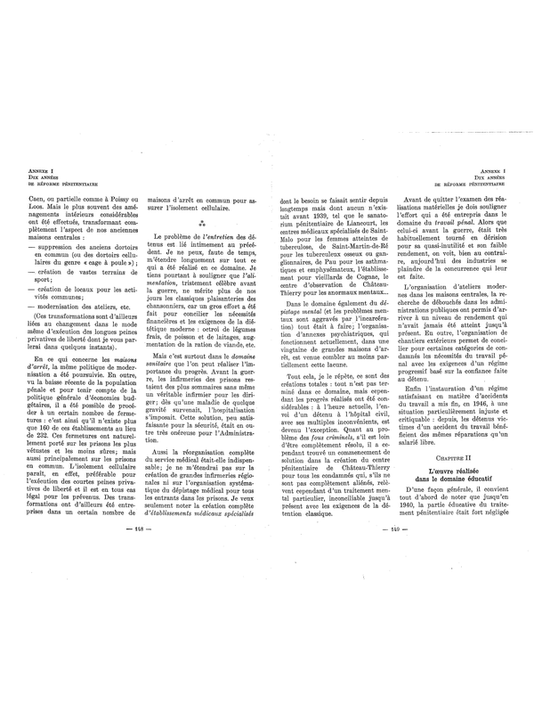 Administration Penitentiaire Rapport Annuel 1955 148 149 Criminocorpus