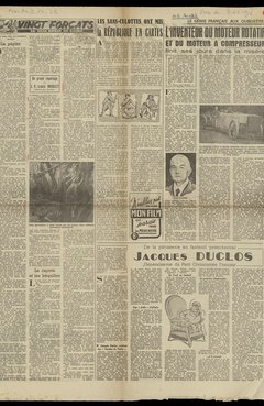 «Vingt forçats. Le vrai roman du bagne» et «[...]. L’inventeur [...] finir ses jours dans la misère»