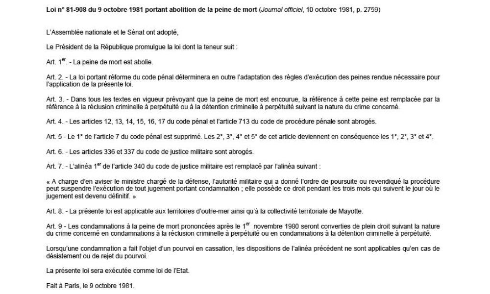 Dissertation sur la peine de mort pour ou contre